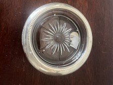 Dessous de bouteille en verre et monture métal argenté