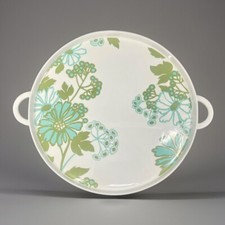 Plat Rond Villeroy & Boch "Scarlett" – Tarte / Gâteaux – Anses – Vintage 60's