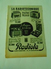 Publicité de Presse 1954  La Radiotechnique Radiola Musique Radio