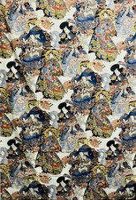 Nouveau tissu de coton japonais style Geisha Ukiyo-e, coupe 1,6 m, fabriqué...