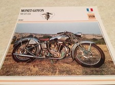 Carte moto Monet Goyon 500 LS5 LSA 1938 collection Atlas motorcycle 