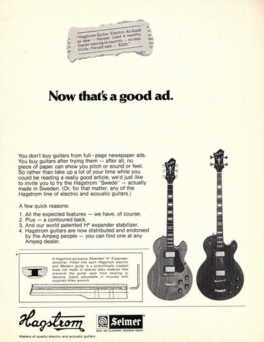 Vtg 70s hagstrom swede - hagstrom,