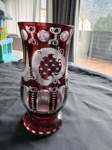Vase ancien verre rubis - en,