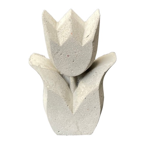 Statuette béton tulipe - béton,