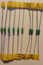 Résistance  75 ohms  1/4 watt