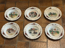 Magnifique lot de 6 assiettes creuses Ø 23 cm Sarreguemines modèle OBERNAI / TBE