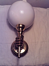 MAISON JANSEN applique Torche main Bronze Metal avec  opaline