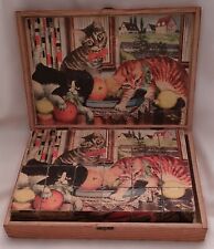 Ancien jeu de Cubes en bois années 50.- E