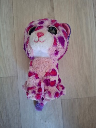 Peluche léopard rose - , yeux