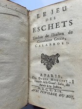 LE JEU DES ESCHETS échecs Gioachino Greco 1714 echecs