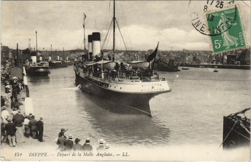 Cpa dieppe depart de la - cpa,