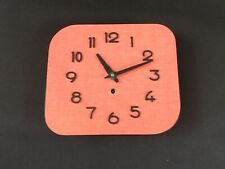 Pendule mécanique formica rouge vintage années 50-60