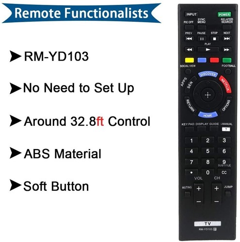 Replace remote for sony bravia - remote,