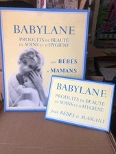 2 ANCIEN CARTON PUBLICITAIRE PRÉSENTOIR  BABYLANE beaute soins BEBE