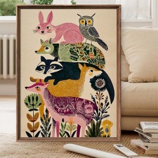 Whimsical Forest Animal Totem