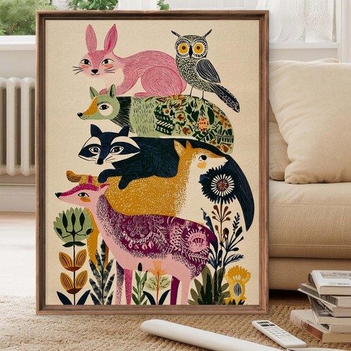 Whimsical forest animal totem - animal,