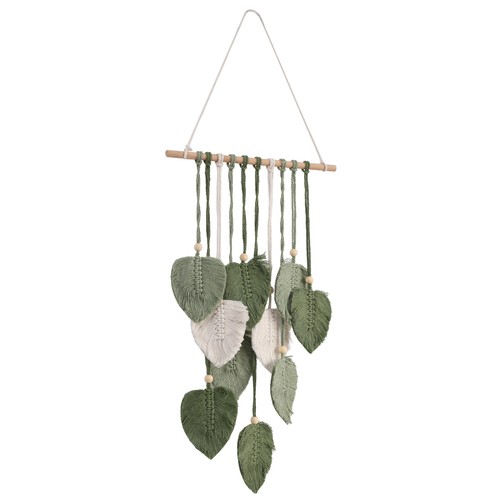 Feuille macramé tenture - macramé,