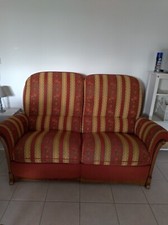 canapé relax 2 places merisier et tissus