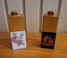 DEUX ANCIENS STEP PARIS FLACONS PARFUM VIDES  DE SAC LIMOGES COLLECTION