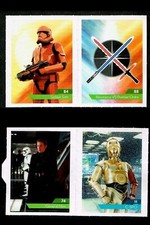 1 Pochette STAR WARS ouverte = 4 Stickers. Leclerc 2019.