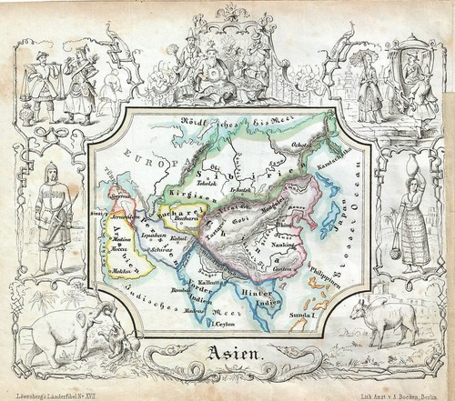 1846 lowenberg whimsical map - whimsical,