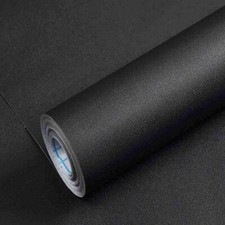 Papier Adhesif pour Meuble Noir 40cm×10m Papier Peint Mat Autocollant Vinyle ...