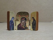 Mini Triptyque Religieux de Voyage en bois