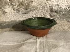 Petite coupelle en terre cuite, vernissée, 2 anses