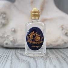 5.7 cm, miniature de parfum vide, décor porcelaine scène galante de Fragonard