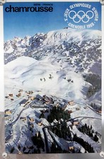Affiche originale ski Chamrousse Jeux olympiques 1968 61,5x96 cm.