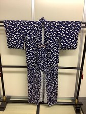 Ensemble veste kimono haori vintage japonais coton marine hauteur saleté 59,8...