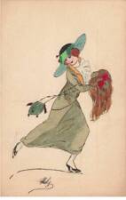 MIKIEP9-055- FEMME SAC A MAIN PATIN A GLACE FLEURS PEINTE A LA MAIN PAR ILLUST