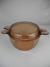 Ancienne cocotte plat ambré - plat,