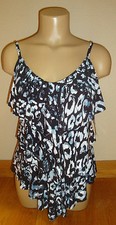New $118 Magicsuit by Miraclesuit Women's Tiered Tankini Top Grey Animal Print 8