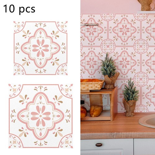 Stickers carrelage motif rose