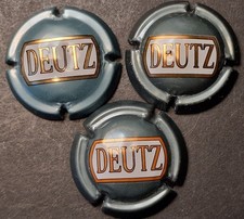 Lot lettres D - DEUTZ / 3 CAPSULE PLAQUE MUSELET CHAMPAGNE Variation de teinte