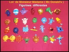 LOT 28 FIGURINES Mr Mme Monsieur Madame Happy Meal Mc do Mc Donald's Mac Do