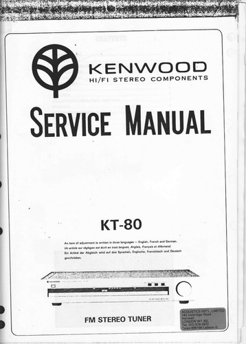 Manuel service pour kenwood - de,