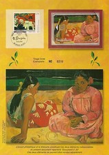 ENCART PHILATELIQUE ET TELECARTE FEMMES DE TAHITI PAUL GAUGUIN