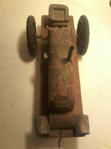 Jouet tracteur bois ancien - jouet,