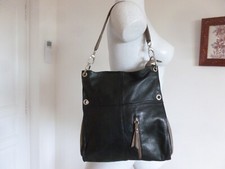 SAC MADE IN ITALIE ETAT NEUF CUIR AGNEAU PLONGE SOUPLE TEINTE NOIR ET TAUPE