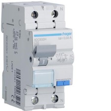 Disjoncteur à courant résiduel 1P+N 4.5Ka C-32A 30Ma Ac 2M Hager ADC832H