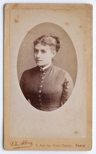 Jolie jeune femme portrait 3/4 - Photo ancienne CDV, Ch. Allervy, Paris