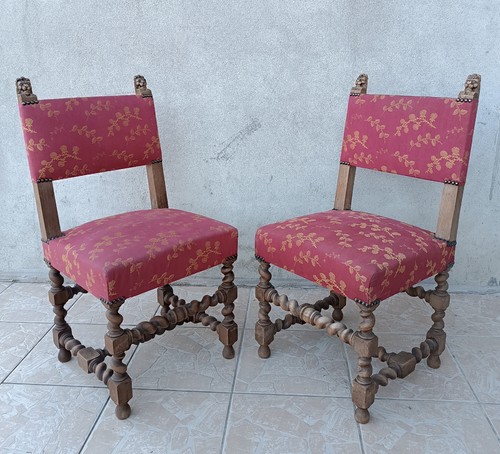 Paire chaises louis xiii - chaises,