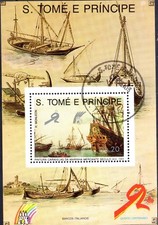 0471+ BLOC S.TOME E PRINCIPE BATEAU  CARAVELLE N°4