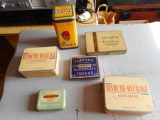 ancienne boite métal publicitaire lot de 6 en tres bon ètat