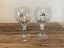 DUO DE VERRES A BIÈRE LEFFE 50 cl avec abbaye reconstituée dan le pied du verre