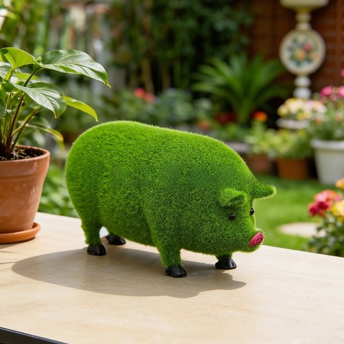 Ornement résine cochon - en,