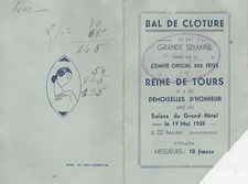 Cate 1935 - Bal de Cloture - Reine de Tours ( 37 ) -