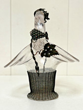 PANIER ANCIEN EN VERRE SOUFFLÉ ET LAITON À DÉCOR DE VIGNE / GRAPPE RAISIN XIXème